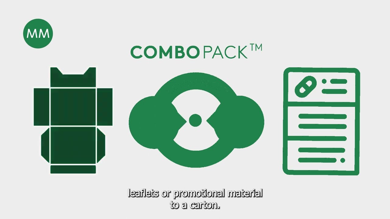ComboPack™. Folding carton + glued leaflet to improve packing efficiency