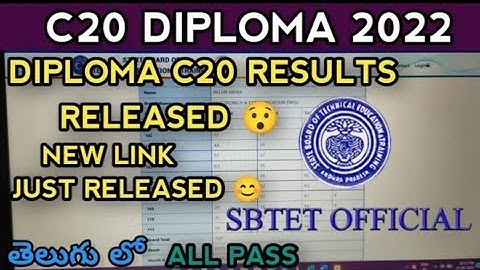 SBTET results of C20 out | How to check diploma result ? Server Problem ?