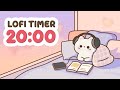 20 Minute Timer Lofi Study🎵 Focus Timer Study music