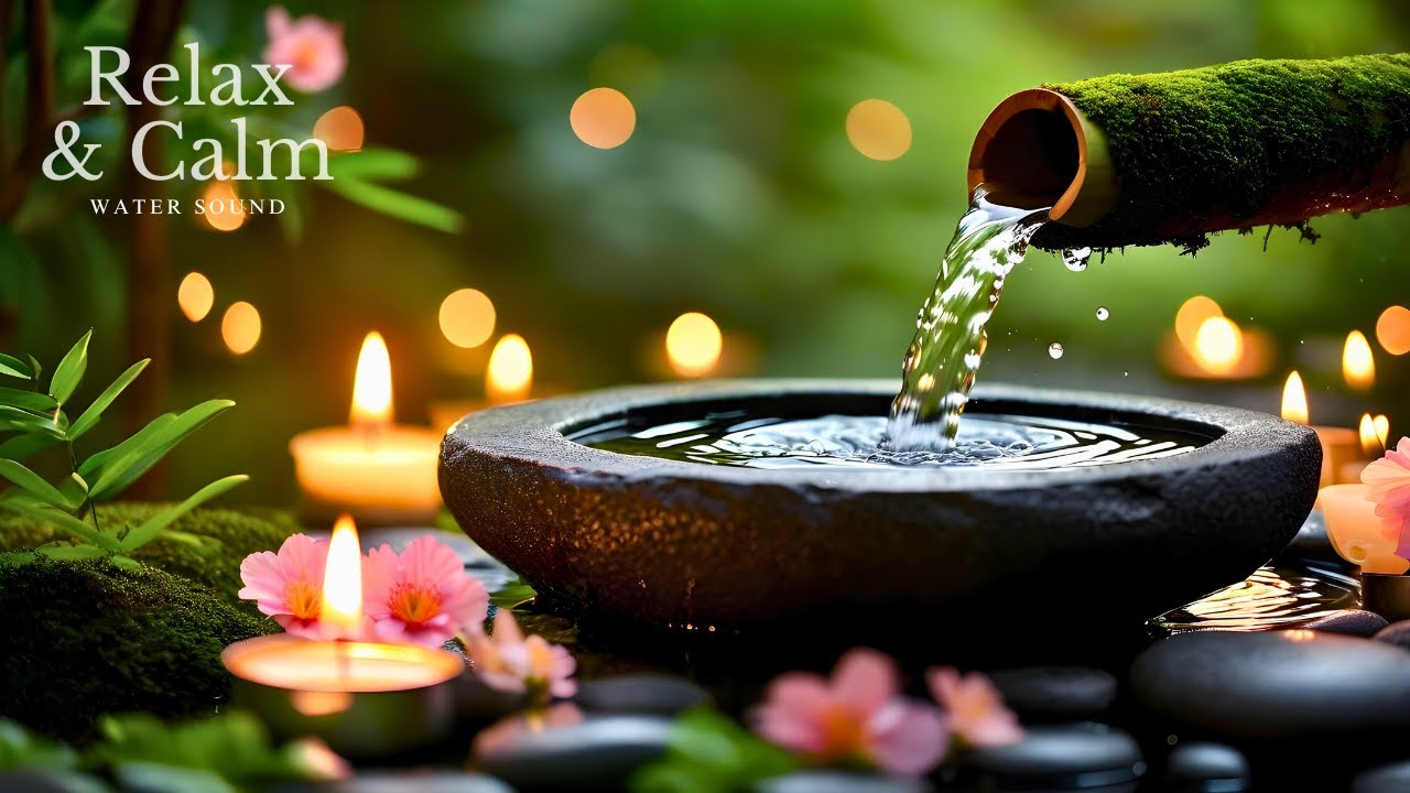 Relaxing Sleep Music with Bamboo Water Sounds 🌿 Deep Sleep, Meditation, Stress Relief, Nature Sounds
