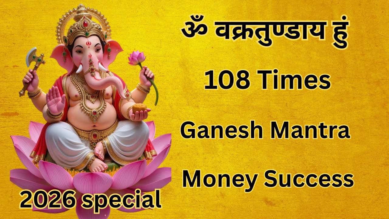 ॐ वक्रतुण्डाय हुं 108 Times | Om Vakratundaya Hum | Ganesh Mantra For Money Success