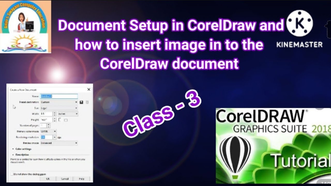 3. Document Setup in CorelDraw & how to import/insert an image in the ...