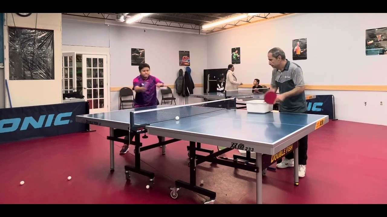 Table tennis Drill multi ball strokes. At Akbar Bahmani table tennis