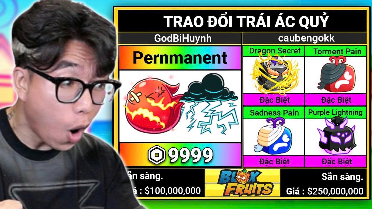 BI HUỲNH HÀNH TRÌNH DÙNG TRÁI LIGHTNING VÀ PAIN ĐỔI TẤT CẢ SKIN LIMITED TRONG BLOX FRUITS