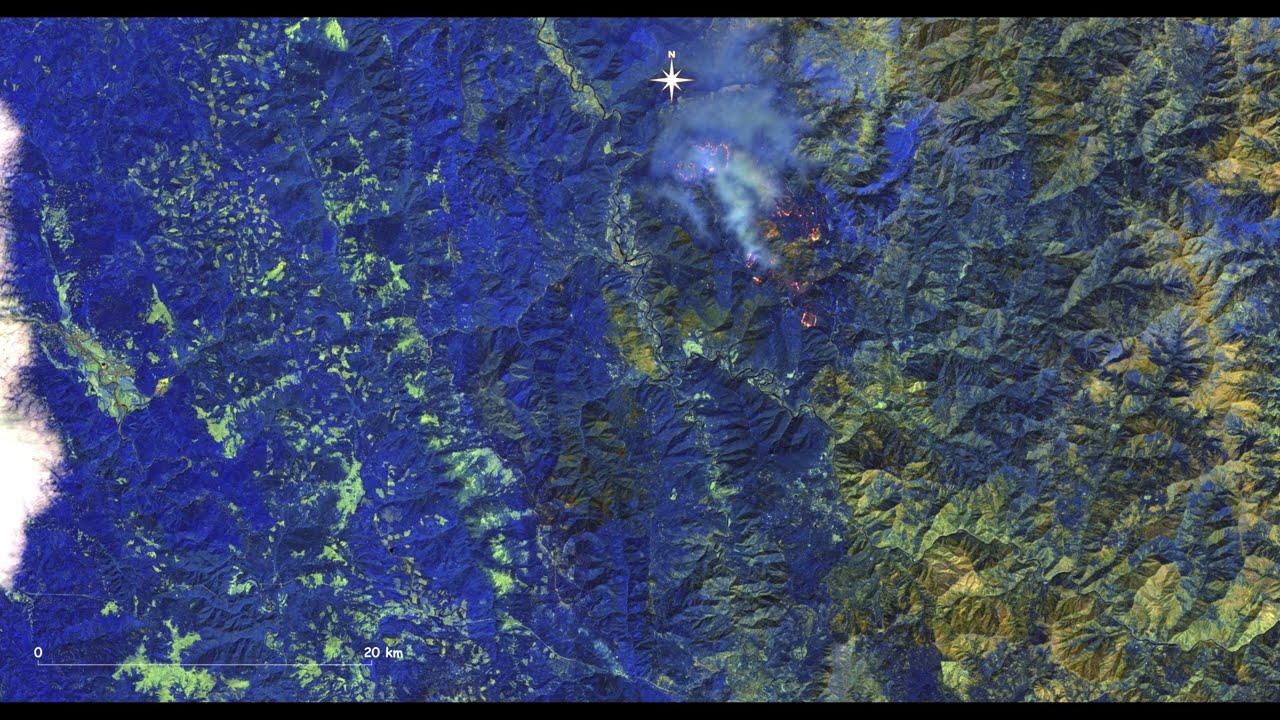 Six Rivers Complex, California,  Infrared Satellite Images, Time-series, Aug 15-Sept 4,  2022