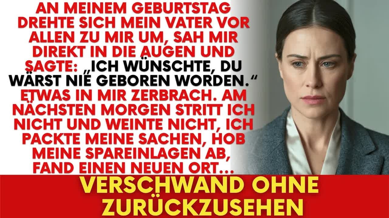 Mein Vater nannte mich am Geburtstag einen Versager  Ich bin verschwunden und