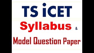 TS ICET Syllabus / MODEL Question Paper