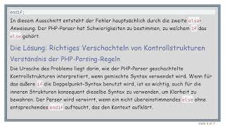 Behebung Von Php-Syntaxfehlern Verständnis Gemischter Kontrollstrukturen
