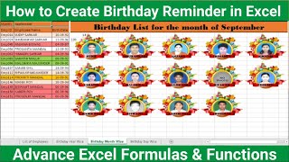 #172-How to Create Birthday Reminder in Excel | How to create Notification and Reminders in Excel