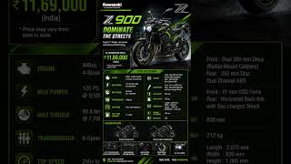 🏍️ Kawasaki Z900 🔥948cc Inline-4 Beast 💚125 HP | 98.6 Nm Torque ⚡Top Speed 240+ km/h 🚀#kawasaki
