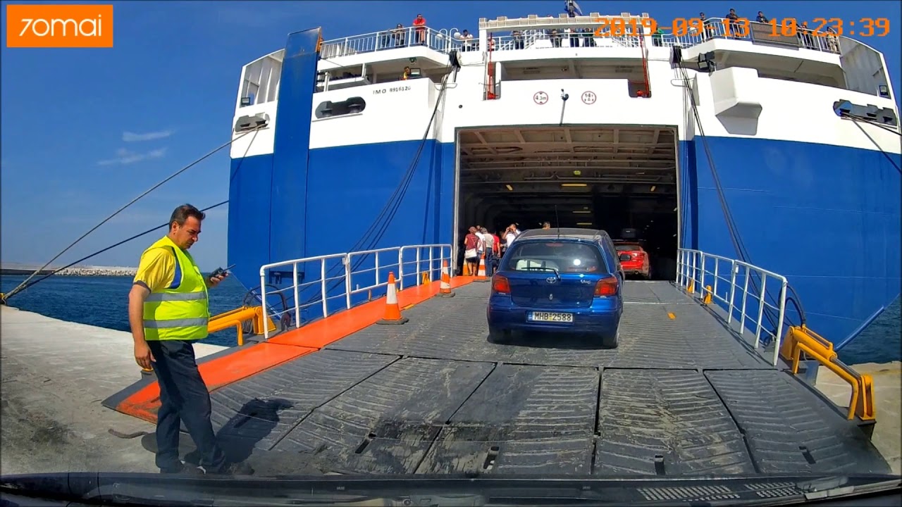 Driving in Greece 2019: Kavala - Limnos, round trip by ferry, timelapse 2x