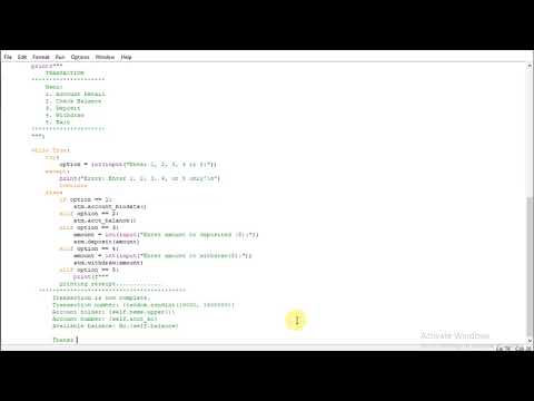 program  to develop atm with classes and objects in python