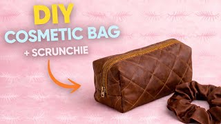 How to Sew a Cosmetic Bag + Scrunchie (Step-by-Step)