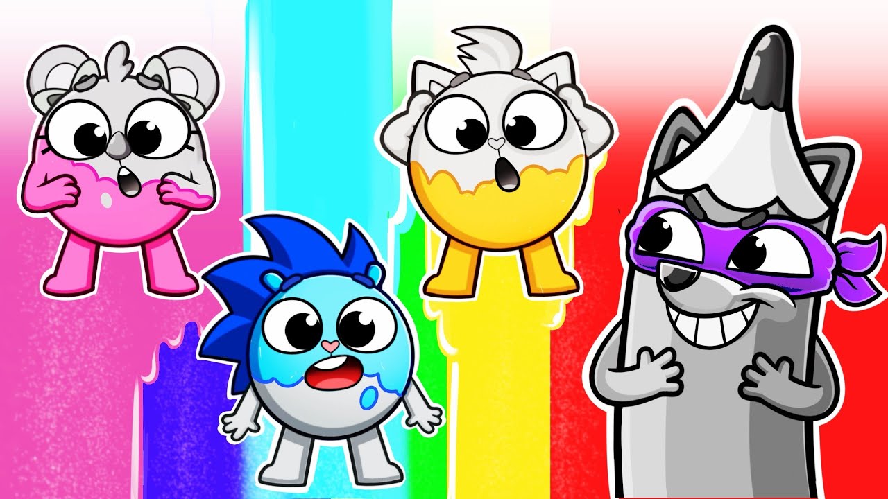 The Naughty Gray Crayon Song 🖍️ Funny Kids Songs 😻🐨🐰🦁 Nursery Rhymes by Baby Zoo Karaoke