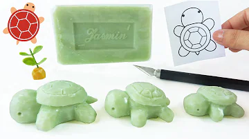 TORTOISE SOAP CARVING - Turtle - Free Printable Template - How To Make - Soap Craft  EASY |DIY