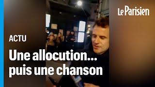 Emmanuel Macron filmé en train de chanter dans les rues de Paris