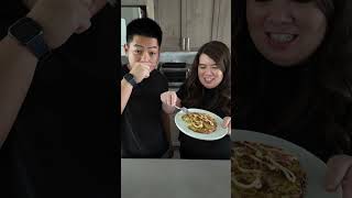 Trying Okonomiyaki from Trader Joe&#39;s #ytshorts #food #foodreview #traderjoes #snacks #mukbang