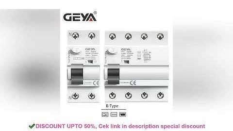 GEYA GYL9 TYPE B RCD RCCB Din Rail Earth Leakage Current breaker DC 2Pole 40A 63A 30mA 100mA 300mA 6