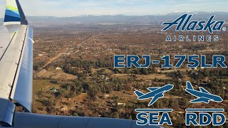 Takeoff and Landing - Alaska ERJ-175 from Seattle to Redding