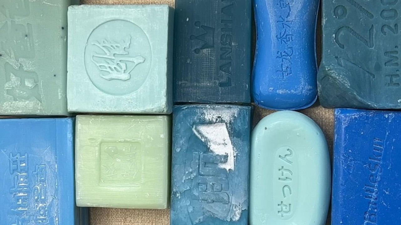 ASMR cutting dry soap/oddly carving soap/satisfying relaxing crunchy sounds/Crushing soap ASMR #4603