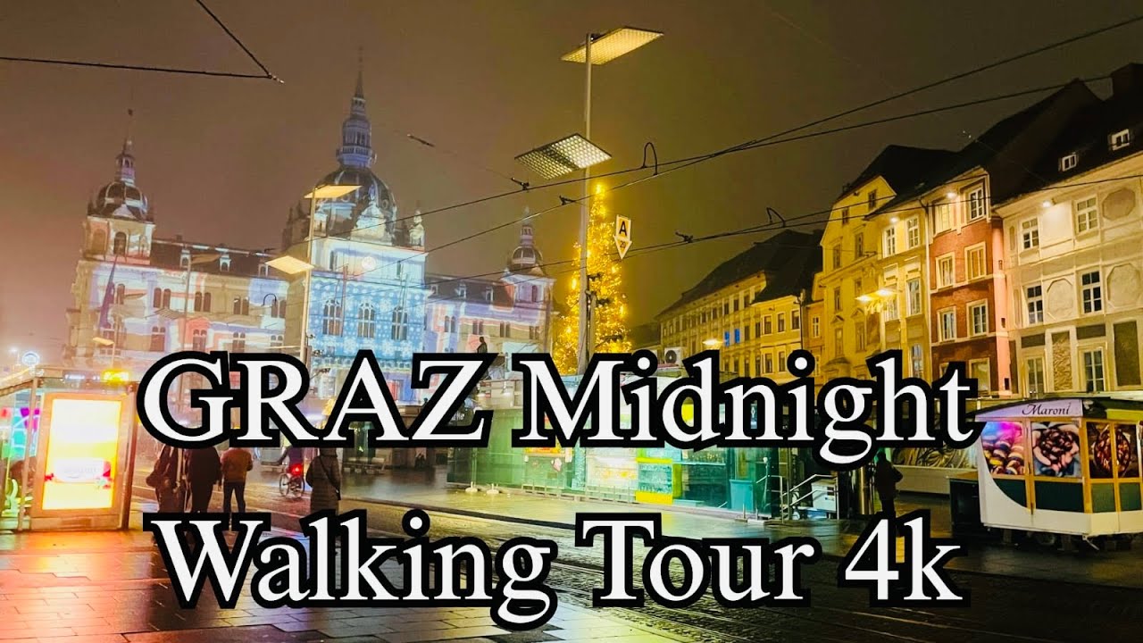 Graz Midnight 4K Walking Tour in Night | Christmas Decorations 2025