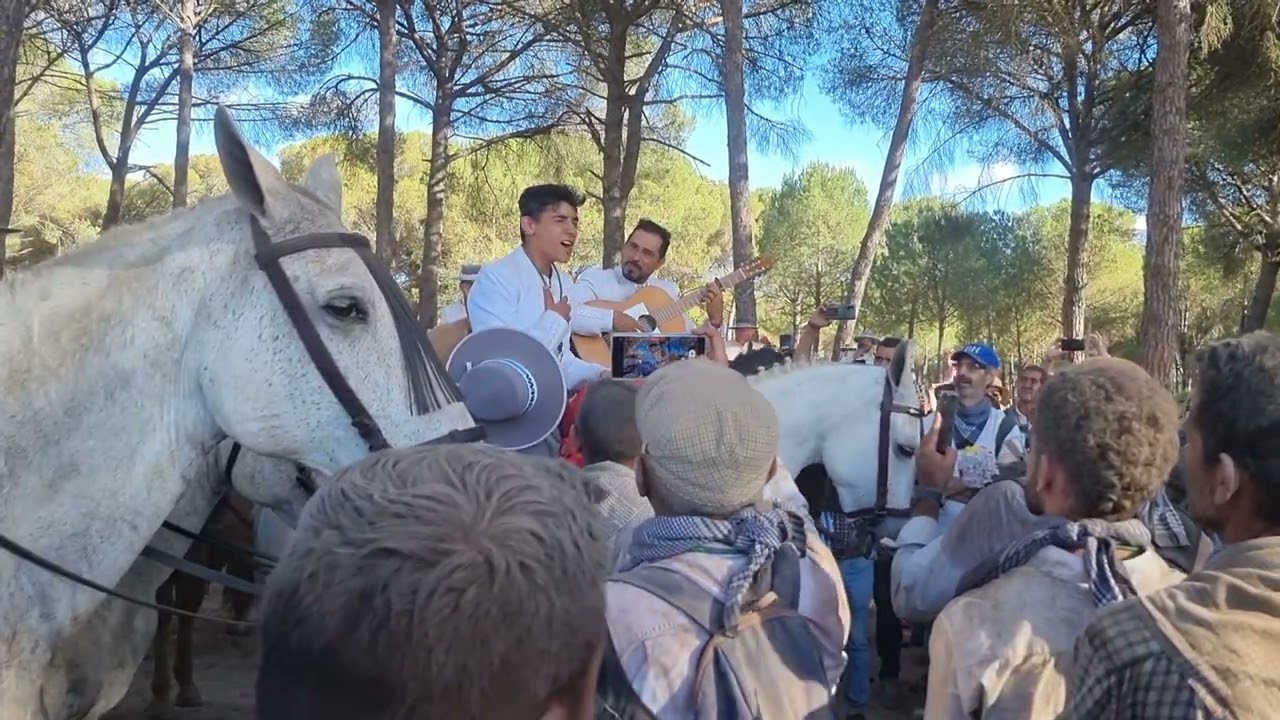 Simpecado del Rocío de Huelva antes de llegar a la charca 2022.