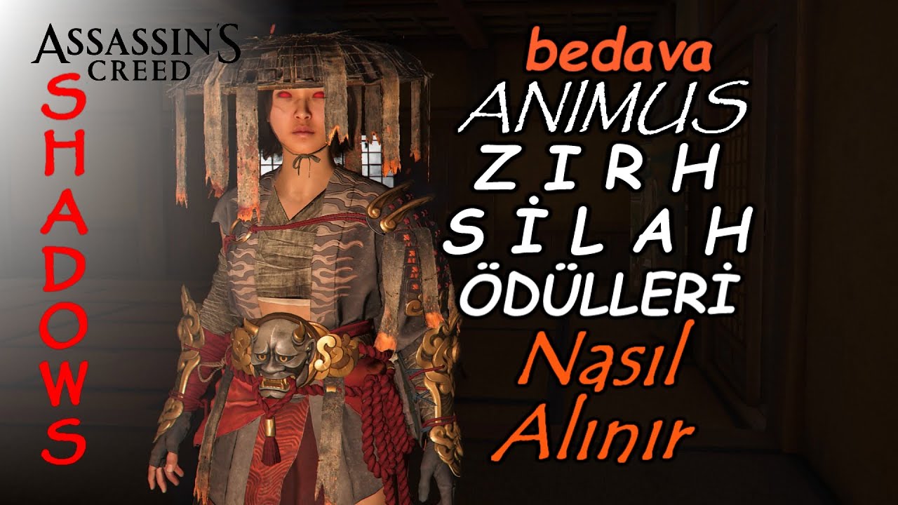 AC Shadows bedava animus görevleri keys ödülleri nedir gold silah zırh gear set nasıl alınır yapılır