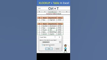Table + XLOOKUP Formula in Excel #excel #exceltips #exceltutorial #shorts #msexcel #microsoftexcel
