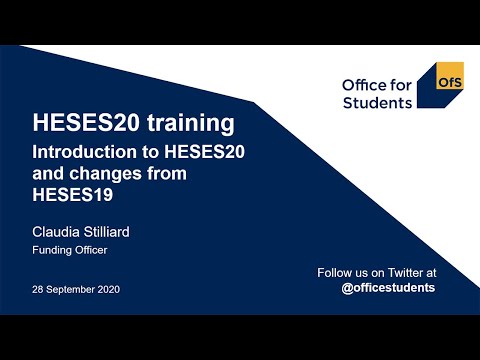 HESES20 training webinar session one: Introduction to HESES20 and changes from HESES19