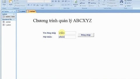 Hướng dẫn tạo form login trong access (Form đăng nhập)