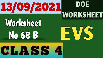 Worksheet No 68 B ॥ Class 4 ॥ 13 Sep 2021 ॥ DOE WORKSHEET ॥ EVS ॥ Monday ॥ CURRENCY, मुद्रा