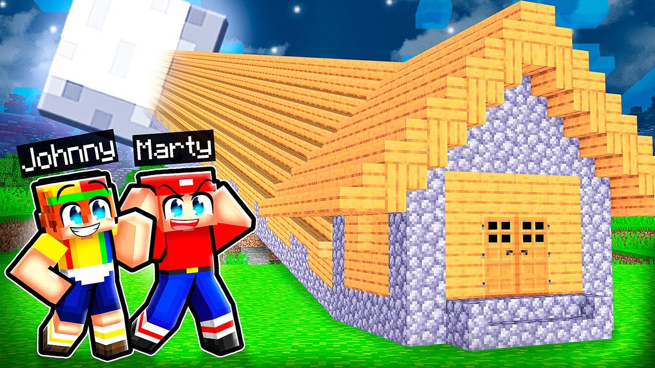 Johnny and Marty Found LONGEST HOUSE to MOON in Minecraft...