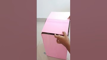Part 1: Dustbin making🗑️ using cardboard box📦 #trashbin #wastematerialcraft #dustbin #cardboardcraft