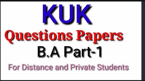 b.a 1st year history question paper for private and distance students of kuk #kuk #youtube