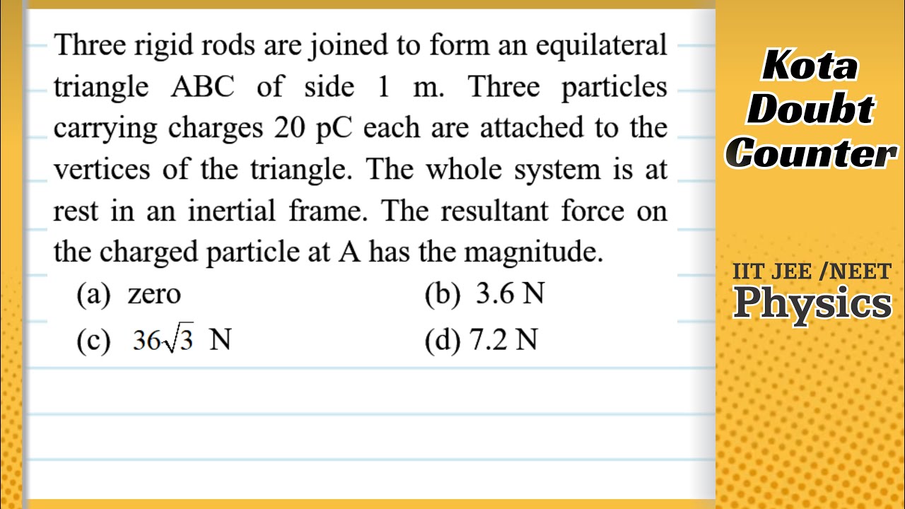 HCV: Three rigid rods are joined to form an equilateral triangle ABC of ...