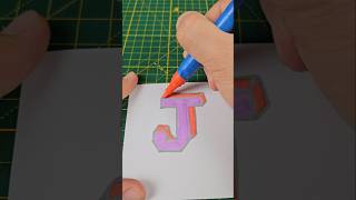 3d Letter J Painting With Acrylic Marker