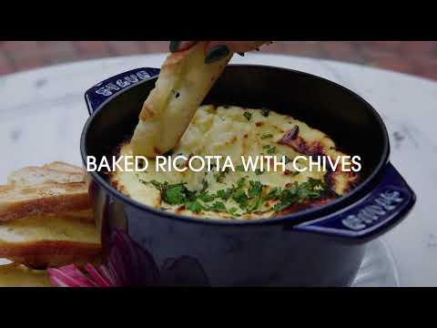 Baked Ricotta with Chives | STAUB Cast Iron Recipes | Julia Sullivan from Henrietta Red