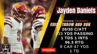 Jayden Daniels every throw and run  | Washington Commanders vs Arizona Cardinals  | week 4 |