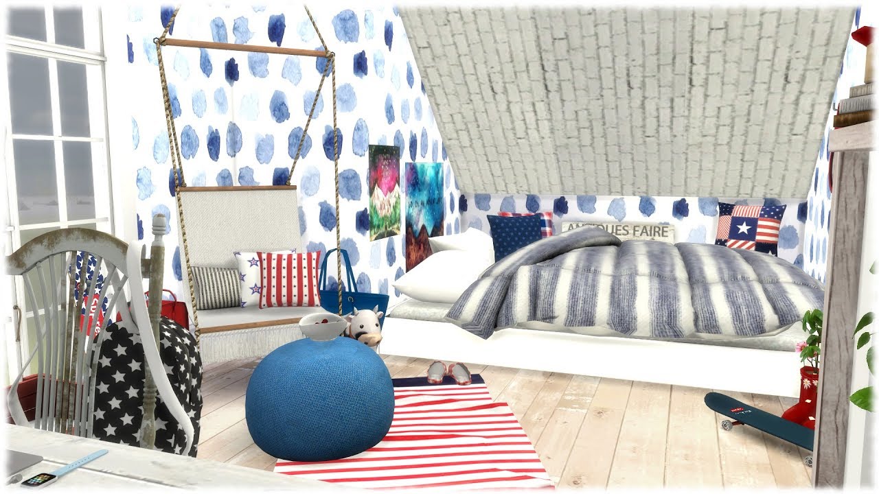 The Sims 4 Speed Build 4th Of July Bedroom Youtube