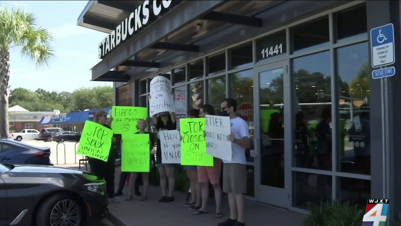 Employees at Mandarin Starbucks organize strike to demand higher wages, better hours