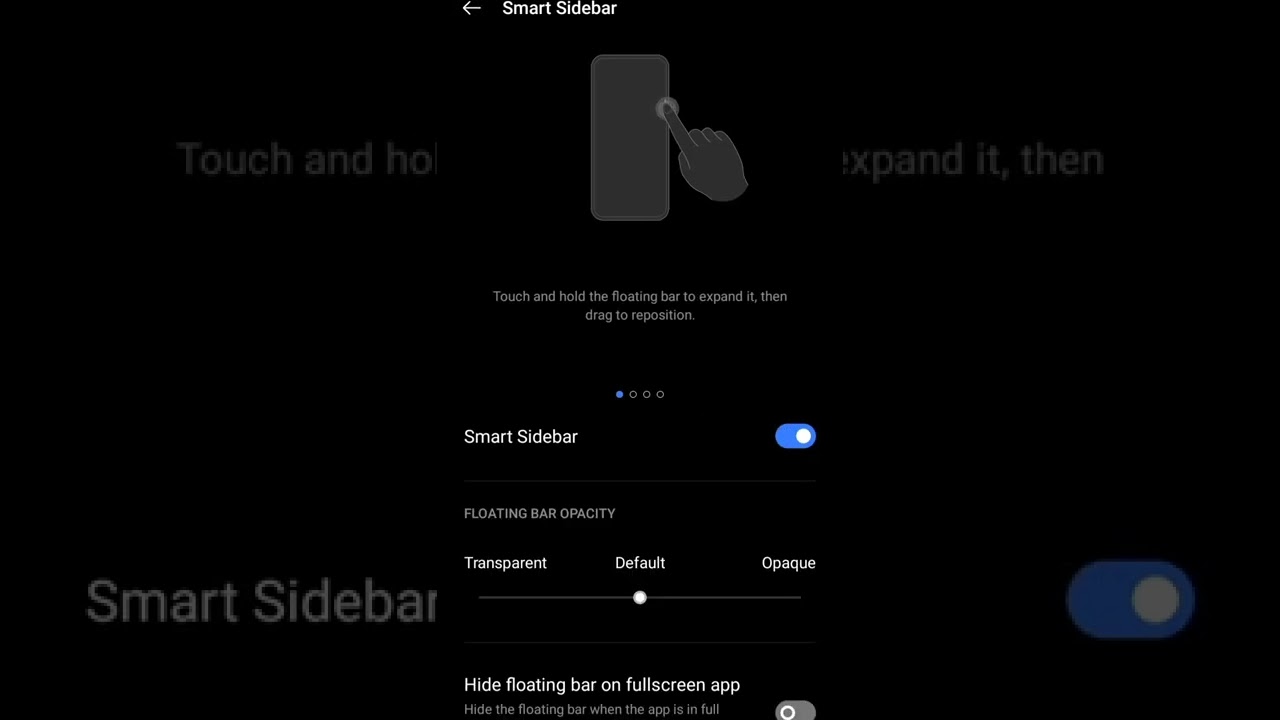 How to set up Side Bar in realme 3 