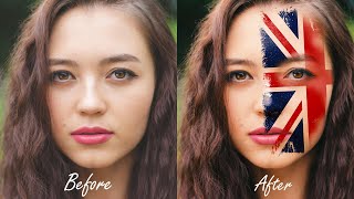 Create Flag design on your face | Photoshop tutorial screenshot 4