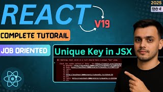 #17 Unique Key in JSX | Each child in a list should have a unique key prop | React JS Tutorial