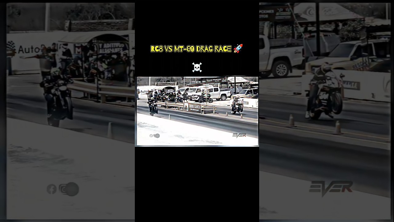 Ktm rc 8 vs mt09 drag race | rc8 eats 10 mt 09 in breakfast 