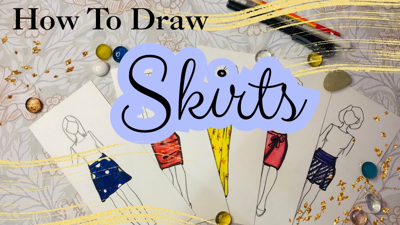 How To Draw Skirts Step By Step 🩶 | Fashion illustration Tutorial - YouTube
