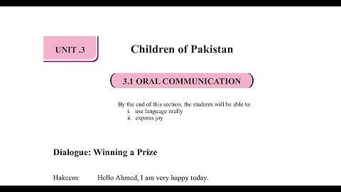 English Class Four Unit 3 Sindh Text Book Board