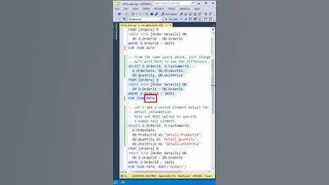FOR JSON in SQL Server 2022  #shorts #sqlserver