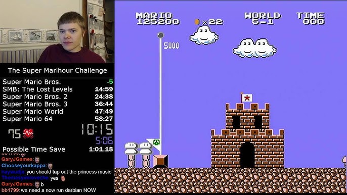 4:56.528) Super Mario Bros. any% speedrun *Former World Record* 