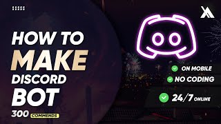 How To Make a discord Bot without coding & 24/7 online | on Mobile 2023