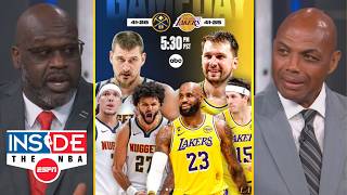 Inside The Nba Shaq Bold Predicts For Lakers Vs. Nuggets Lebron & Luka Will Outplay Jokic Tonight